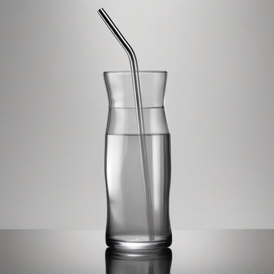 glass drinking straw made of chemically speed strengthened glass - 230mm long - kinked