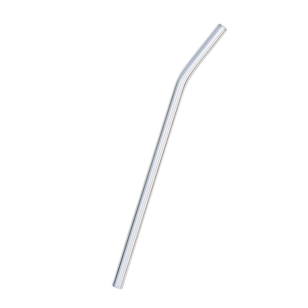 glass drinking straw made of chemically speed strengthened glass - 230mm long - kinked